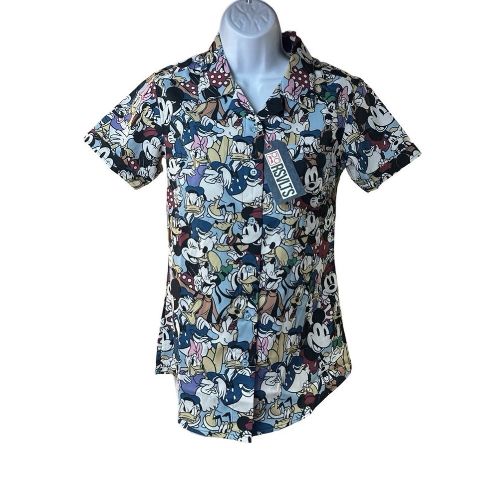 RSVLTS X Disney 100 Limited Edition Womens XS Button Shirt “Gangs All Here” NWT